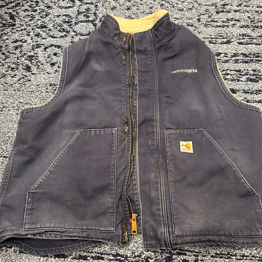carhartt denim sherpa vest